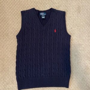 Boys Polo Cable Knit Sweater Vest